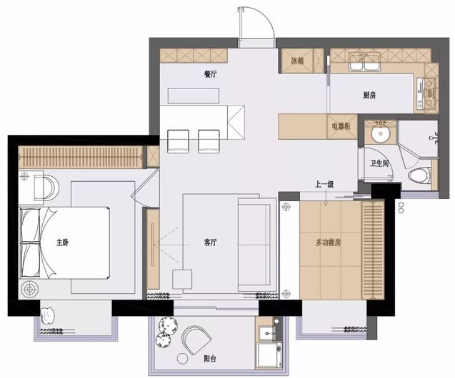 76平米簡約北歐風格兩居室裝修效果圖